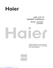 haier LE24P600 Owner's Manual