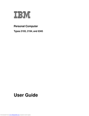 IBM Types 2193 User Manual