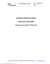 Orsys micro-line C6713CPU Hardware Reference Manual