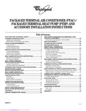 Whirlpool Packaged Terminal Air Conditioner Installation Manual