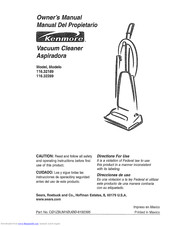KENMORE VACUUM CLEANER 116.32289 Owner's Manual