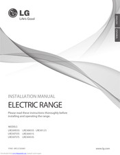 LG LSE3094S Installation Manual