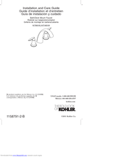 Kohler K-T45115 Installation And Care Manual