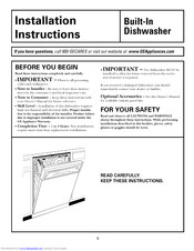 GE GSD6300J10WW Installation Instructions Manual