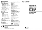 Kenwood KDC-MP149 Instruction Manual