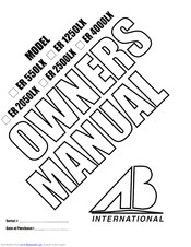AB Amps ER 2500LX Owner's Manual