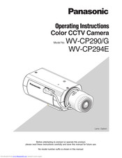 Panasonic WV-CP294E Operating Instructions Manual