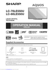 SHARP AQUOS LC-70LE550U Operation Manual
