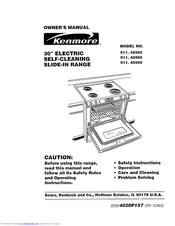 KENMORE 911.46565 Owner's Manual