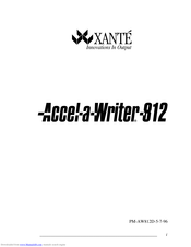 Xante Accel a Writer 812 Manual