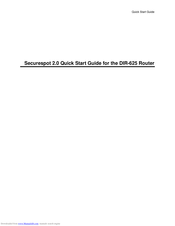 D Link DIR-625 - RangeBooster N Router Wireless Quick Start Manual