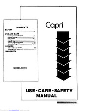 KENMORE Capri 60091 Use And Care Safety Manual