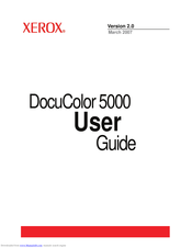 Xerox DocuColor 5000 User Manual