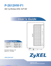 ZyXEL Communications P-2612HW-F1 - User Manual