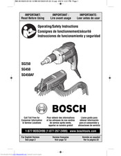 BOSCH SG450AF Operating/Safety Instructions Manual