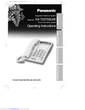 Panasonic KX-T2375SUW Operating Instructions Manual