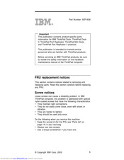 IBM THINKPAD 92P1836 Manual