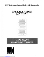 Kef 40B Installation Manual