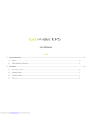 Easypix EasyPhone EP5 User Manual