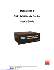 Barco MatrixPRO-II DVI 16x16 User Manual