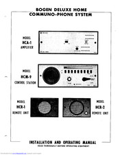 Bogen HCA-1 Installation & Operating Manual