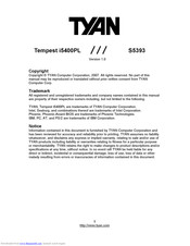 Tyan Tempest i5400PL Manual
