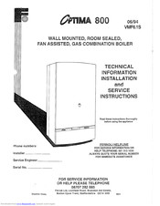 Ferroli optima 800 Technical Information Installation And Service Instruction