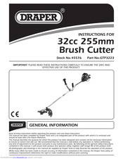 Draper 32cc 255mm Brush Cutter Instructions Manual