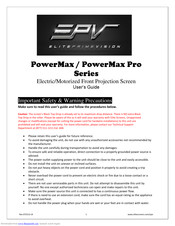 EPV PowerMax Pro Series User Manual