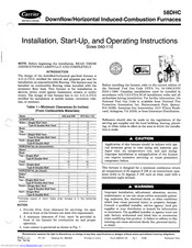 Carrier 58DHC110-LC Installation And Operating Instructions Manual
