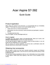 Acer Aspire S7-392 Quick Manual