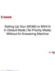 Cannon MX410 Manual