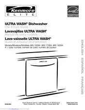 KENMORE Elite Ultra Wash 665.1629 Series Use And Care Manual