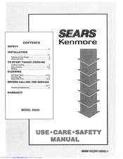 KENMORE Sears 95629 Use And Care And Safety Manual