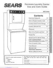 Kenmore Sears 99701 Series Laundry center Use And Care Manual