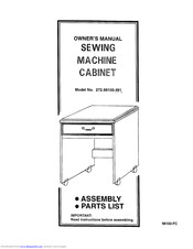 KENMORE 272.98100.491 Sewing machine cabinet Owner's Manual