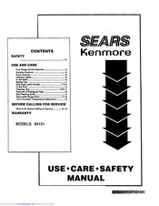 KENMORE 93131 Use And Care And Safety Manual