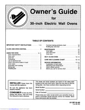 KENMORE 30-inch electric wall ovens Owner's Manual