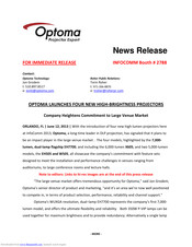 Optoma X605 Specification