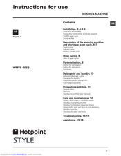 Hotpoint WMYL 8552 Instructions For Use Manual