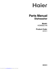 Haier HDW9SS Parts Manual
