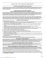 Jenn-Air ICE MAKER Warranty
