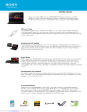 Sony SVF1521AGXB Specification Sheet