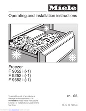 Miele F9052i Operating And Installation Instruction