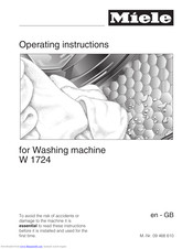 Miele W 1724 Operating Instructions Manual