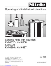 Miele KM6387 Operating And Installation Instruction