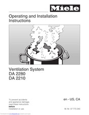 Miele DA2280 Operating And Installation Instruction