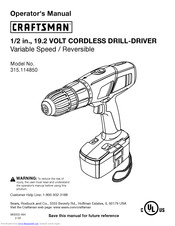 Craftsman Craftsman 315.114850 Operator's Manual