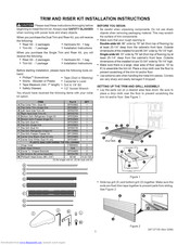 Kenmore TRIM AND RISER KIT Installation Instructions Manual