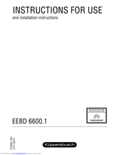 Kuppersbusch EEBD 6600.1 Instructions For Use And Installation Instructions